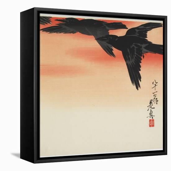 Crows Flying at Sunset, C. 1888-Shibata Zeshin-Framed Premier Image Canvas