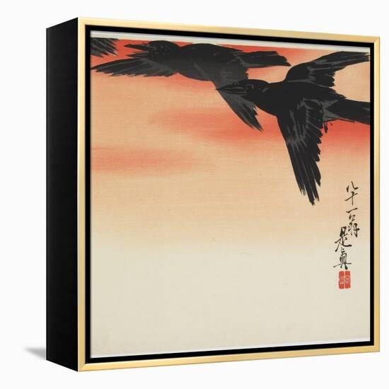 Crows Flying at Sunset, C. 1888-Shibata Zeshin-Framed Premier Image Canvas