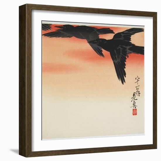 Crows Flying at Sunset, C. 1888-Shibata Zeshin-Framed Giclee Print