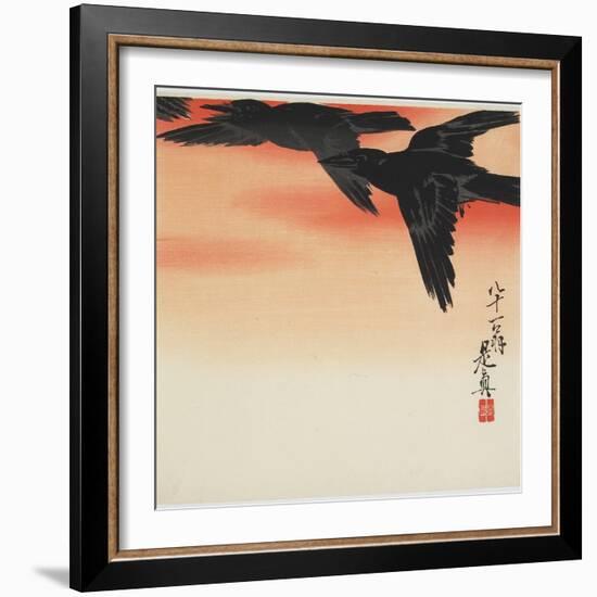 Crows Flying at Sunset, C. 1888-Shibata Zeshin-Framed Giclee Print