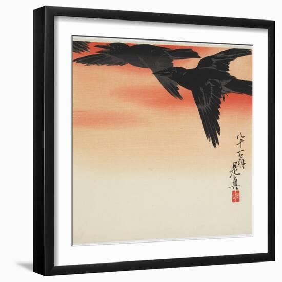 Crows Flying at Sunset, C. 1888-Shibata Zeshin-Framed Giclee Print