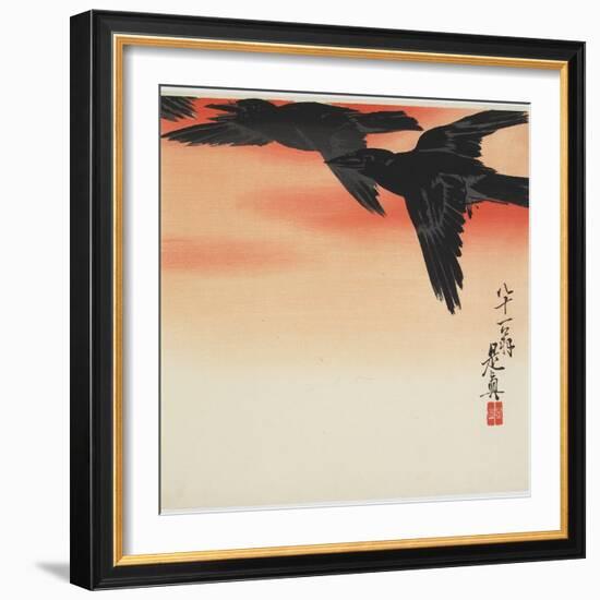 Crows Flying at Sunset, C. 1888-Shibata Zeshin-Framed Giclee Print