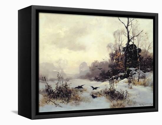 Crows in a Winter Landscape, 1907-Karl Kustner-Framed Premier Image Canvas