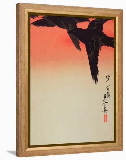 Crows in Flight at Sunrise, 1888-Shibata Zeshin-Framed Premier Image Canvas