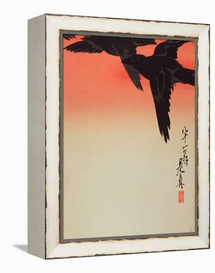 Crows in Flight at Sunrise, 1888-Shibata Zeshin-Framed Premier Image Canvas