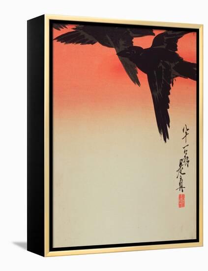 Crows in Flight at Sunrise, 1888-Shibata Zeshin-Framed Premier Image Canvas