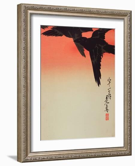 Crows in Flight at Sunrise, 1888-Shibata Zeshin-Framed Giclee Print