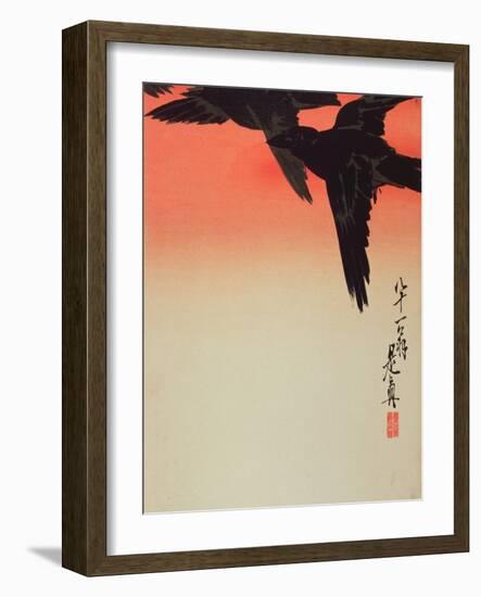 Crows in Flight at Sunrise, 1888-Shibata Zeshin-Framed Giclee Print