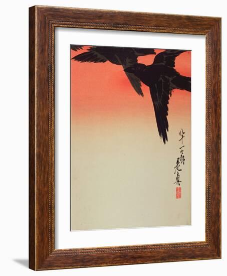 Crows in Flight at Sunrise, 1888-Shibata Zeshin-Framed Giclee Print