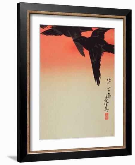 Crows in Flight at Sunrise, 1888-Shibata Zeshin-Framed Giclee Print