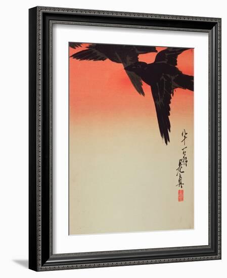 Crows in Flight at Sunrise, 1888-Shibata Zeshin-Framed Giclee Print