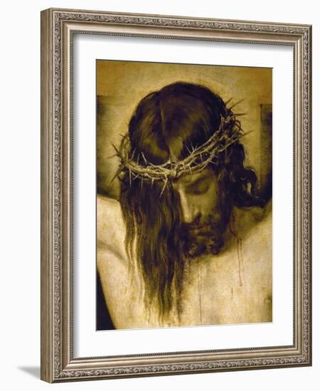 Crucified Christ (Detail of the Head), Cristo Crucificado-Diego Velazquez-Framed Premium Giclee Print