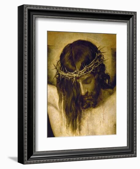 Crucified Christ (Detail of the Head), Cristo Crucificado-Diego Velazquez-Framed Giclee Print