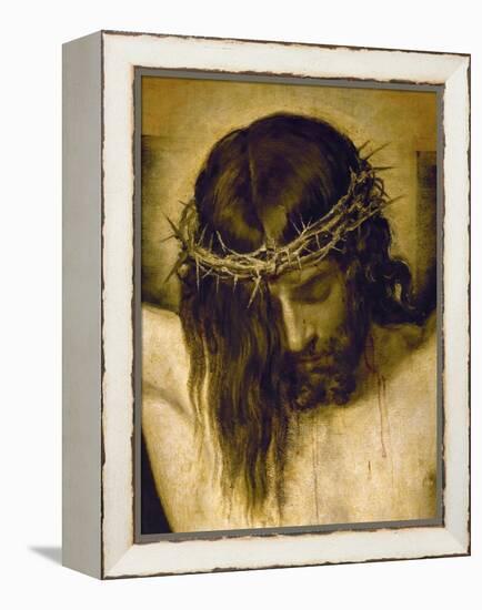 Crucified Christ (Detail of the Head), Cristo Crucificado-Diego Velazquez-Framed Premier Image Canvas