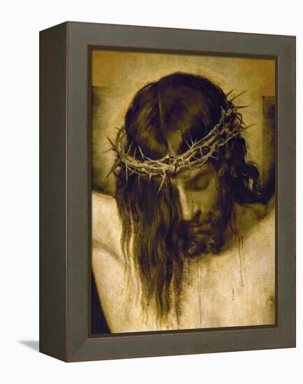 Crucified Christ (Detail of the Head), Cristo Crucificado-Diego Velazquez-Framed Premier Image Canvas