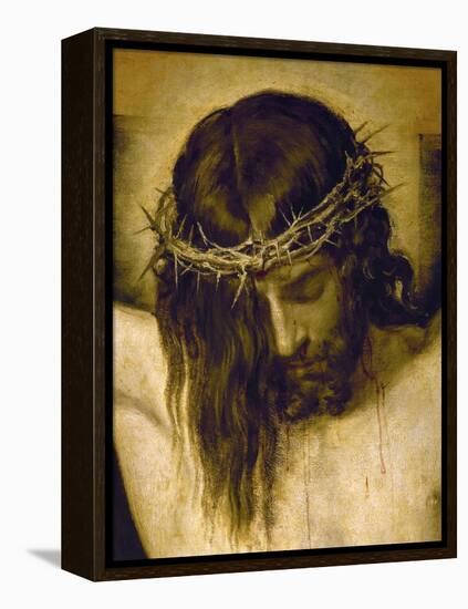 Crucified Christ (Detail of the Head), Cristo Crucificado-Diego Velazquez-Framed Premier Image Canvas