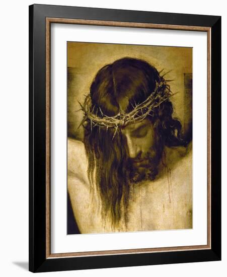 Crucified Christ (Detail of the Head), Cristo Crucificado-Diego Velazquez-Framed Giclee Print