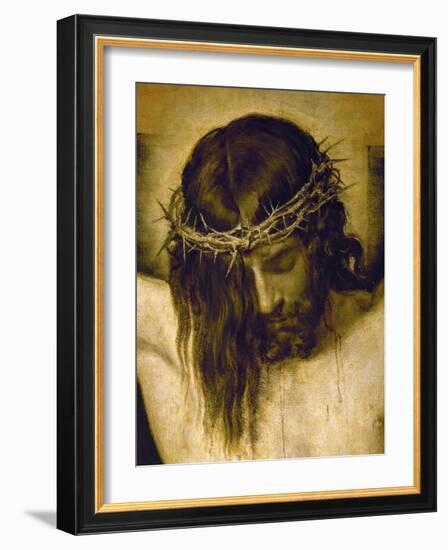 Crucified Christ (Detail of the Head), Cristo Crucificado-Diego Velazquez-Framed Giclee Print