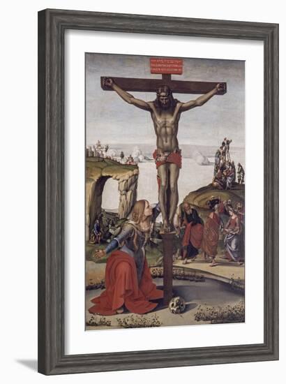 Crucified Christ with Mary Magdalene, 1490-Luca Signorelli-Framed Art Print