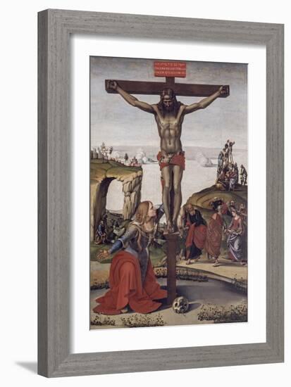 Crucified Christ with Mary Magdalene, 1490-Luca Signorelli-Framed Art Print