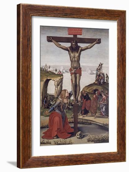 Crucified Christ with Mary Magdalene, 1490-Luca Signorelli-Framed Art Print