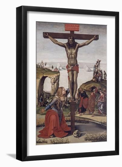 Crucified Christ with Mary Magdalene, 1490-Luca Signorelli-Framed Art Print