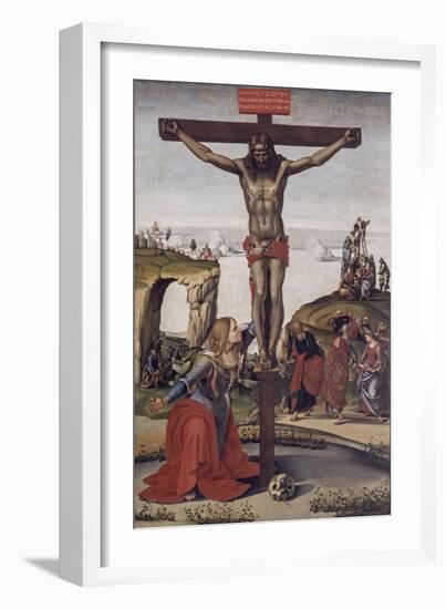 Crucified Christ with Mary Magdalene, 1490-Luca Signorelli-Framed Art Print