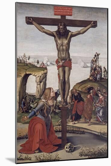 Crucified Christ with Mary Magdalene, 1490-Luca Signorelli-Mounted Art Print