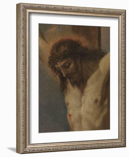 Crucified Christ with Saints Anthony of Padua, Madeleine and Valentine-Sebastiano Ricci-Framed Giclee Print