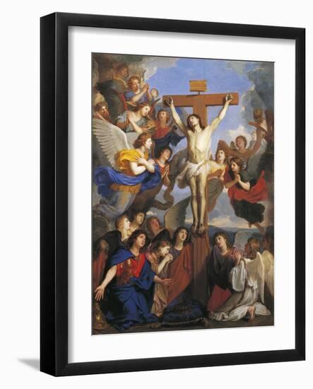 Crucifix with Angels, Circa 1660-Charles Le Brun-Framed Giclee Print