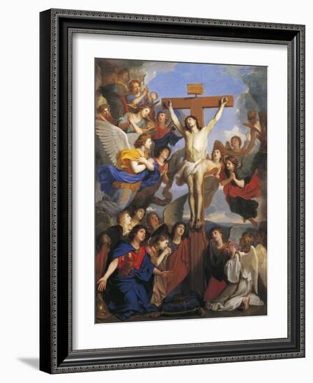 Crucifix with Angels, Circa 1660-Charles Le Brun-Framed Giclee Print