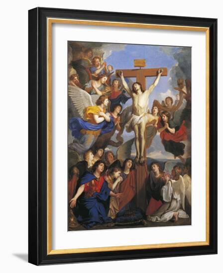 Crucifix with Angels, Circa 1660-Charles Le Brun-Framed Giclee Print