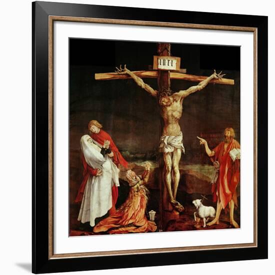 Crucifixion, a Panel from the Isenheim Altar, Limewood (Around 1515)-Matthias Gr?newald-Framed Giclee Print