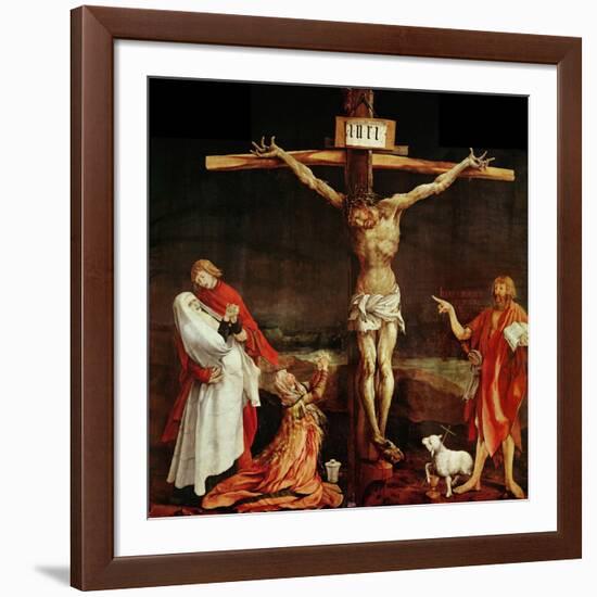 Crucifixion, a Panel from the Isenheim Altar, Limewood (Around 1515)-Matthias Gr?newald-Framed Giclee Print