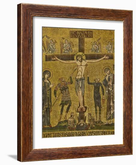 Crucifixion. Central dome. Arch. St. Mark's Basilica, Venice, Italy 10th c.-null-Framed Art Print