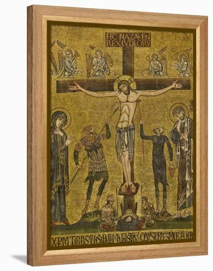 Crucifixion. Central dome. Arch. St. Mark's Basilica, Venice, Italy 10th c.-null-Framed Stretched Canvas