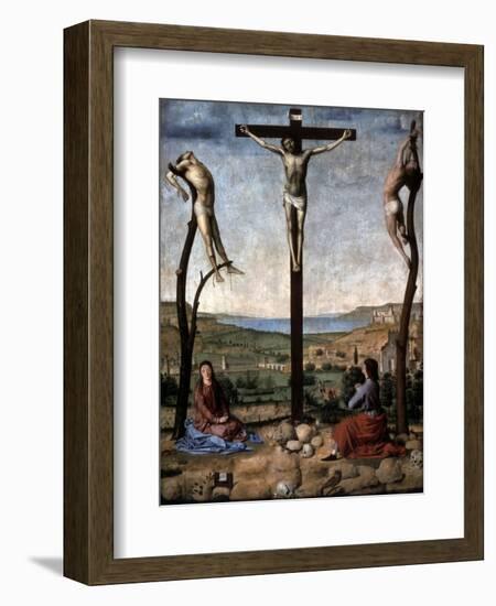 Crucifixion (Christ Between the Two Thieves)-Antonello da Messina-Framed Art Print