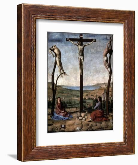 Crucifixion (Christ Between the Two Thieves)-Antonello da Messina-Framed Art Print