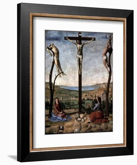 Crucifixion (Christ Between the Two Thieves)-Antonello da Messina-Framed Art Print