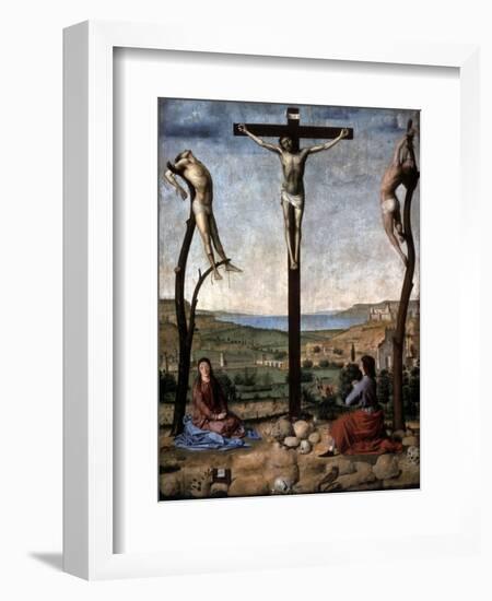 Crucifixion (Christ Between the Two Thieves)-Antonello da Messina-Framed Art Print