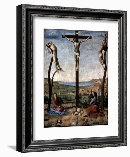 Crucifixion (Christ Between the Two Thieves)-Antonello da Messina-Framed Art Print