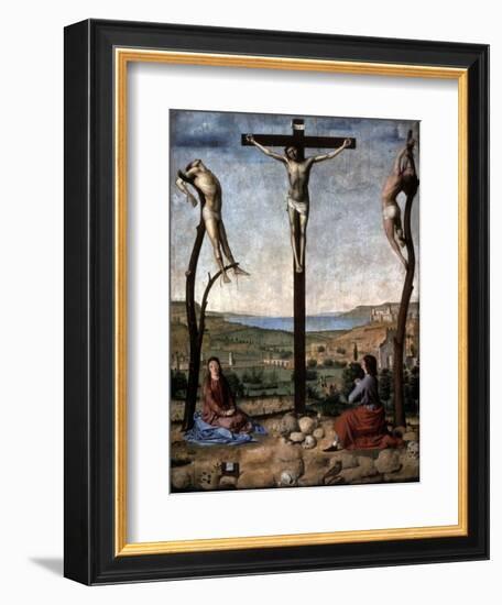 Crucifixion (Christ Between the Two Thieves)-Antonello da Messina-Framed Art Print