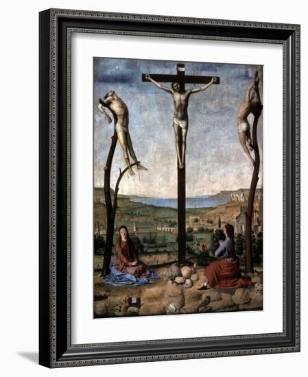 Crucifixion (Christ Between the Two Thieves)-Antonello da Messina-Framed Art Print