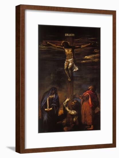 Crucifixion (Christ on the Cross with the Virgin, St John and St Dominic)-Hans Maler-Framed Giclee Print