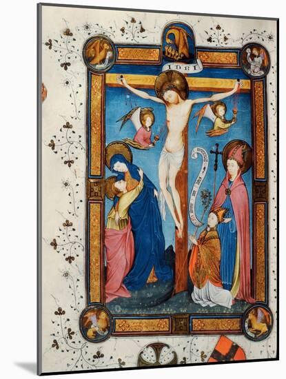 Crucifixion, Illustration from the Missal of Master Pancratino, C. 1430 (Vellum)-Italian-Mounted Giclee Print