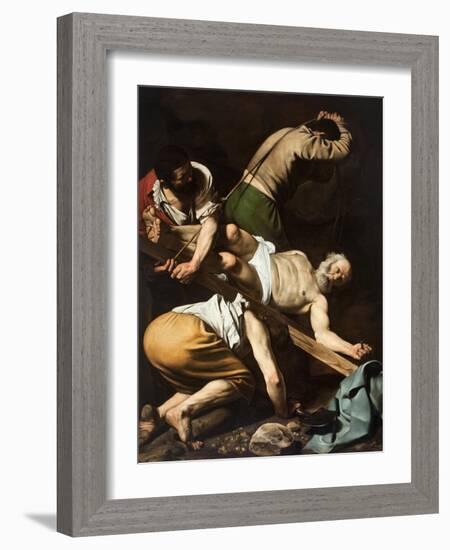 Crucifixion of Saint Peter by Caravaggio-null-Framed Giclee Print