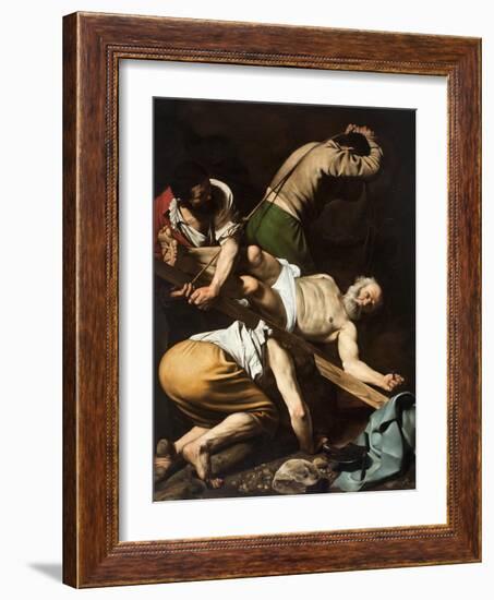 Crucifixion of Saint Peter by Caravaggio-null-Framed Giclee Print