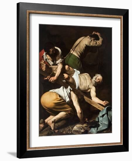 Crucifixion of Saint Peter by Caravaggio-null-Framed Giclee Print