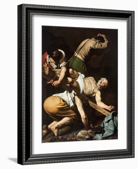 Crucifixion of Saint Peter by Caravaggio-null-Framed Giclee Print