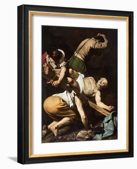 Crucifixion of Saint Peter by Caravaggio-null-Framed Giclee Print